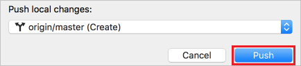 Screenshot that shows how to push your Xcode project to Azure DevOps Services.