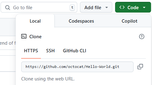 Screenshot des Dropdownmenüs 