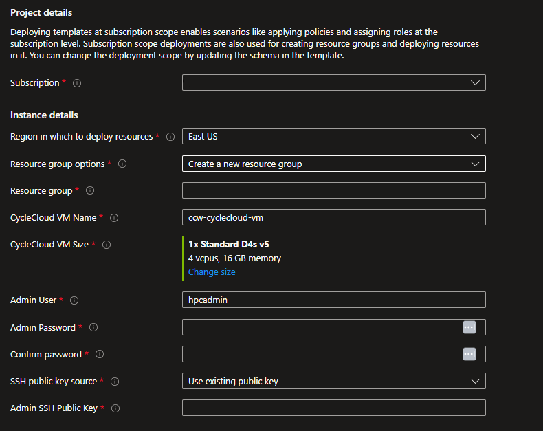 Screenshot of customized CycleCloud instance.