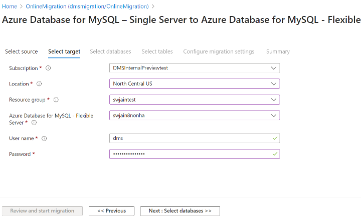 Screenshot of Select target.