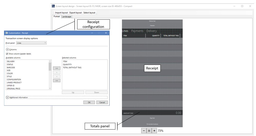 Screenshot of Compact layout designer.