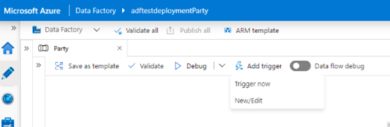 Screenshot of running the template.