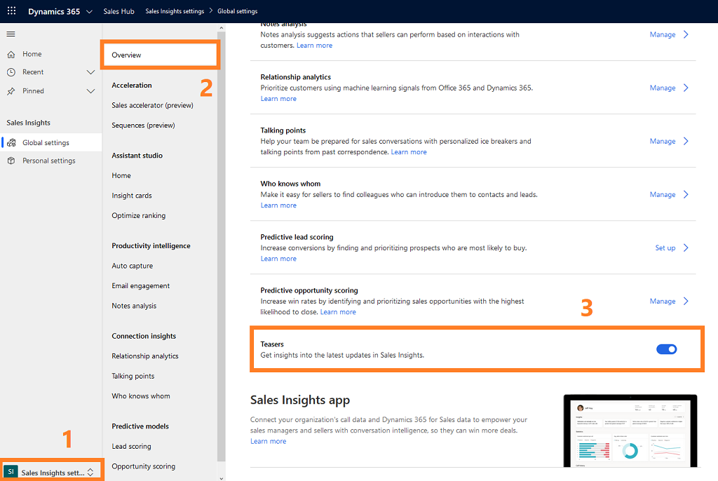Screenshot showing disabling of teasers.