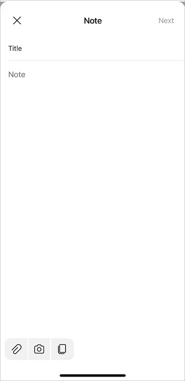 Note form.