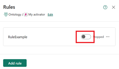 Screenshot of the option to disable a rule.