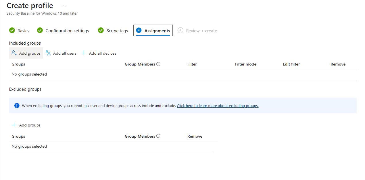 Assign a profile