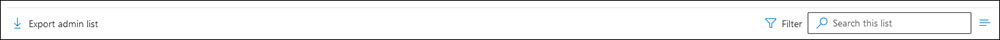 Screenshot: Export your list of administrator roles, search for roles and filter by role 