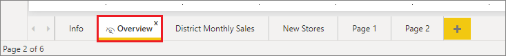 Screenshot of the Hidden icon on a page that's hidden.