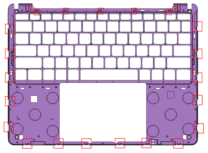 Screenshot that shows inspecting and counting all snaps and hooks on the C Cover and D bucket.