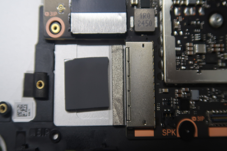 Screenshot that shows the liner on the bottom thermal pad.