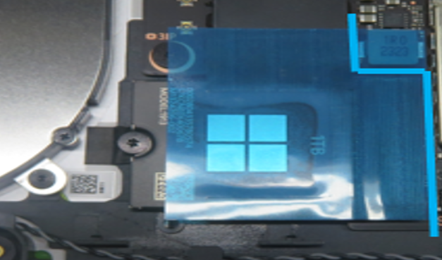 Screenshot of installed tape on SSD and PCBA.