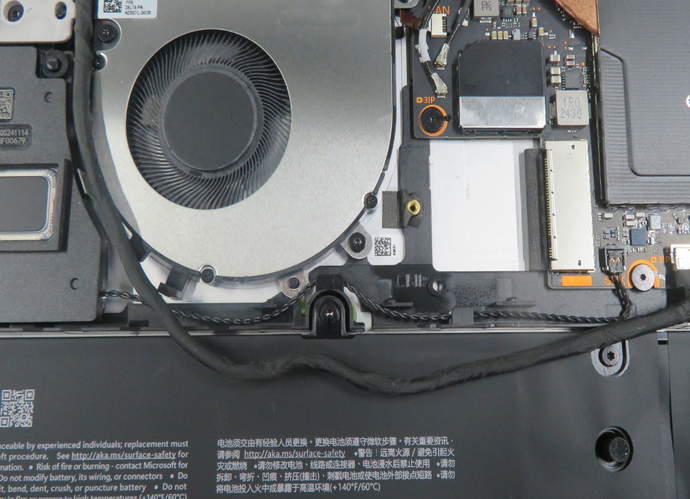 Screenshot of installed left speaker connector to the receptacle on motherboard.