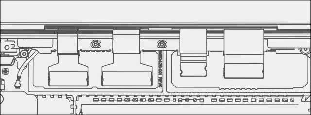Diagram of reconnecting four AB-cover FPC ribbons to their main board sockets.