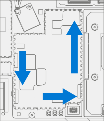 Screenshot that shows the left shield pressed down and fully seated on its retainer.