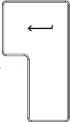 Screenshot that shows bilingual keyboard Enter key outline used across multiple regional layouts.