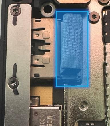 Screenshot that shows RF foam placed in upper left corner of shield lid.