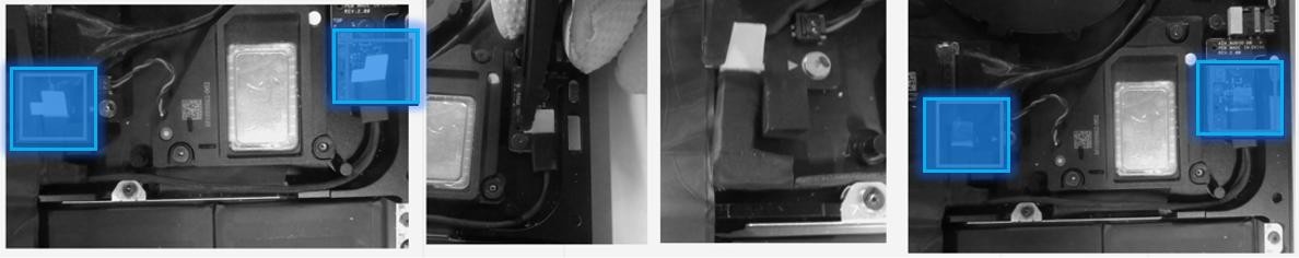 Screenshot that shows audio cable connectors inserted and protective film applied (15-inch).