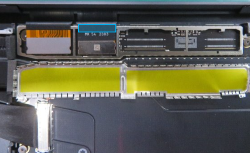Screenshot that shows the display assembly FPC tape placed onto the display assembly FPC.
