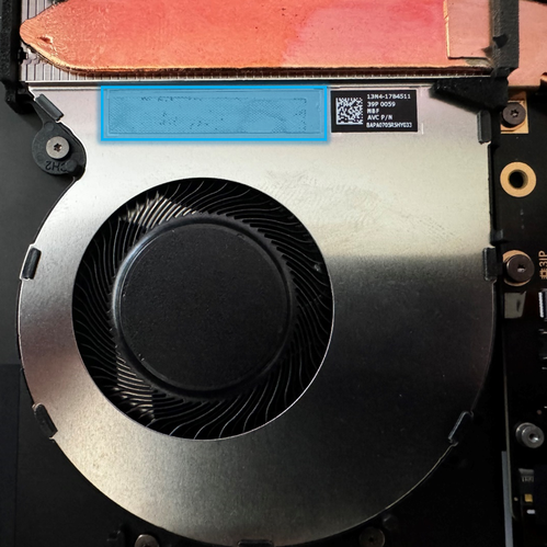 Screenshot that shows placement of a PSA piece on the fan.