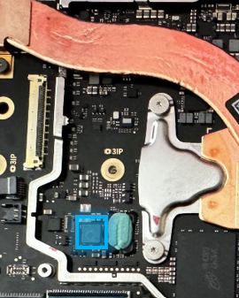 Screenshot that shows applying thermal paste equal to half a tick mark onto the component.