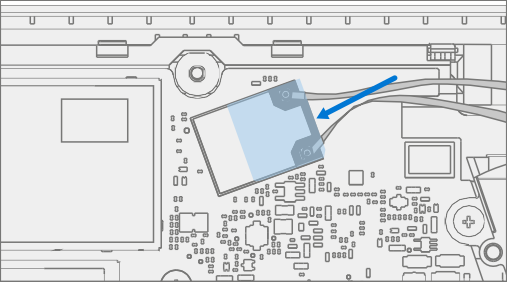 Screenshot that shows installing the Mylar shield over antenna connectors.