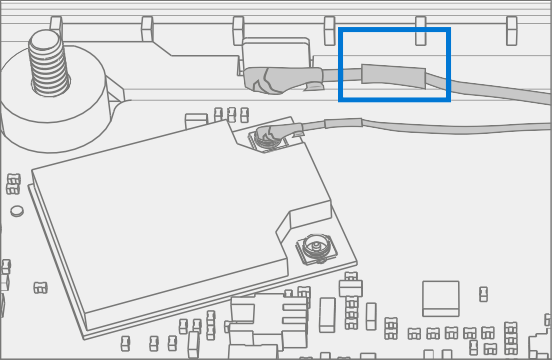 Screenshot that shows the antenna with a shrink wrap ring connected to the top interface.