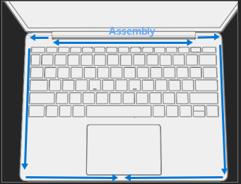 Screenshot that shows aligning the C-Cover to the device using front edge alignment posts and engaging snaps.
