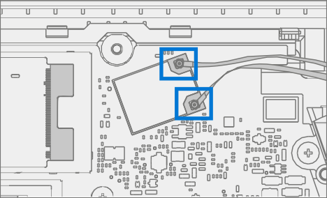 Screenshot that shows disconnecting the antenna cables and removing black tape securing them.