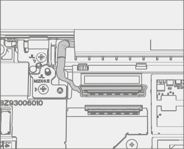 Screenshot that shows sliding out the display connector from the mainboard.