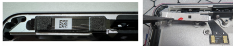 Screenshot that shows NFC module PSA liner placement and alignment before press-down