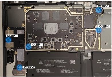Screenshot that shows installed motherboard with business edition screw positions filled.