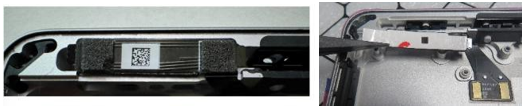 Screenshot that shows NFC module reinstalled with new PSA liner seated behind end tab.