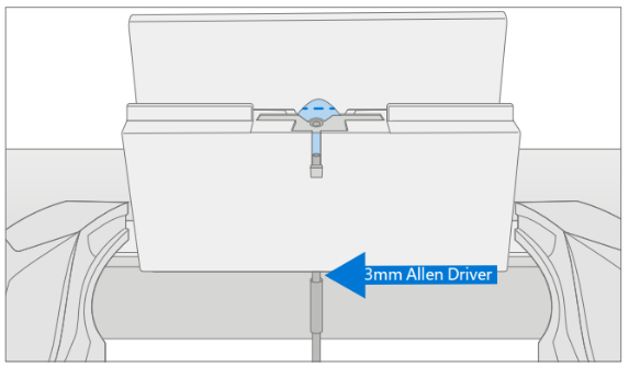 Screenshot that shows the debonding tool clamped to a workbench with the cut-depth adjustor visible.