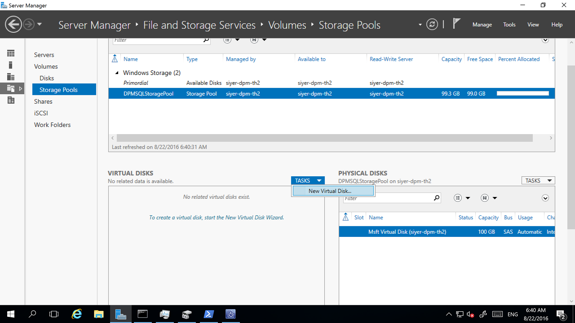 Screenshot of create virtual disk.