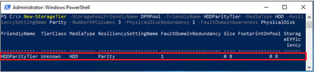 Screenshot of resiliency type parity.