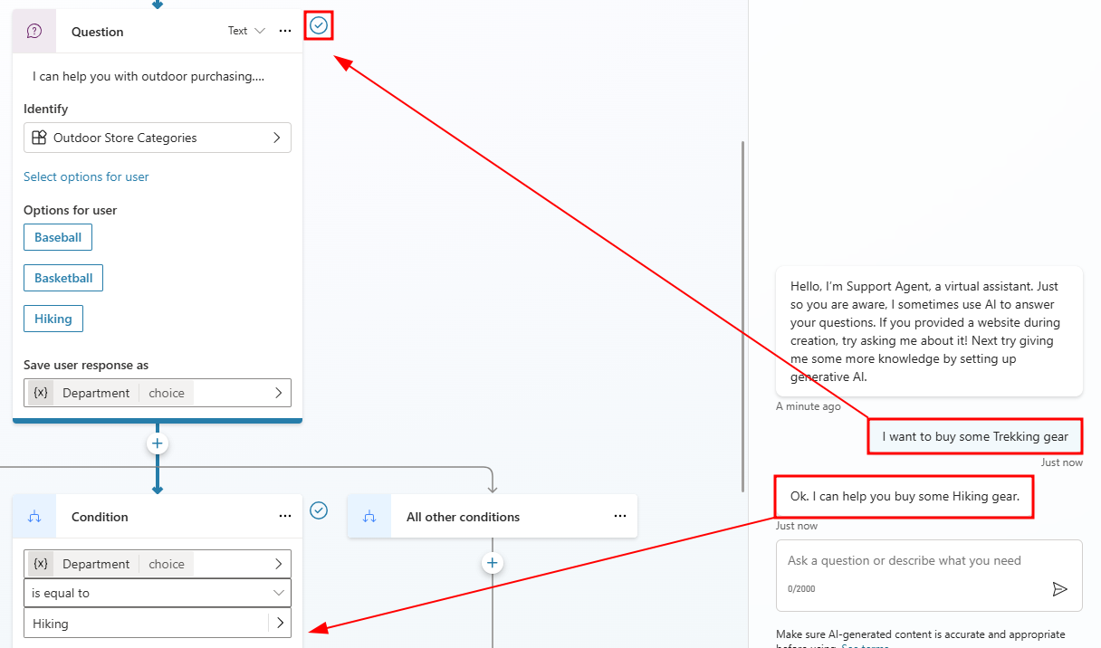 Screenshot example of proactive slot filling.