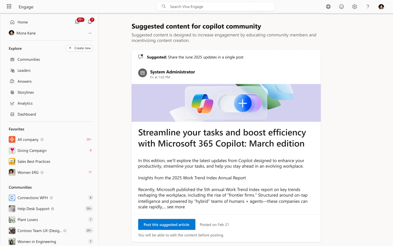 Screenshot shows suggested content from Copilot.
