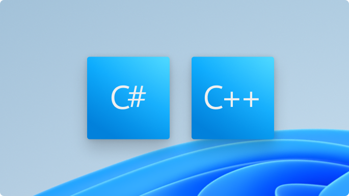 C# and C++ logos