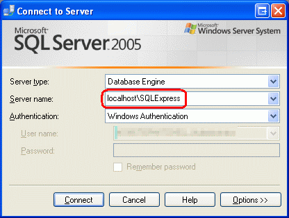Conectarse al servidor localhost\SQLExpress