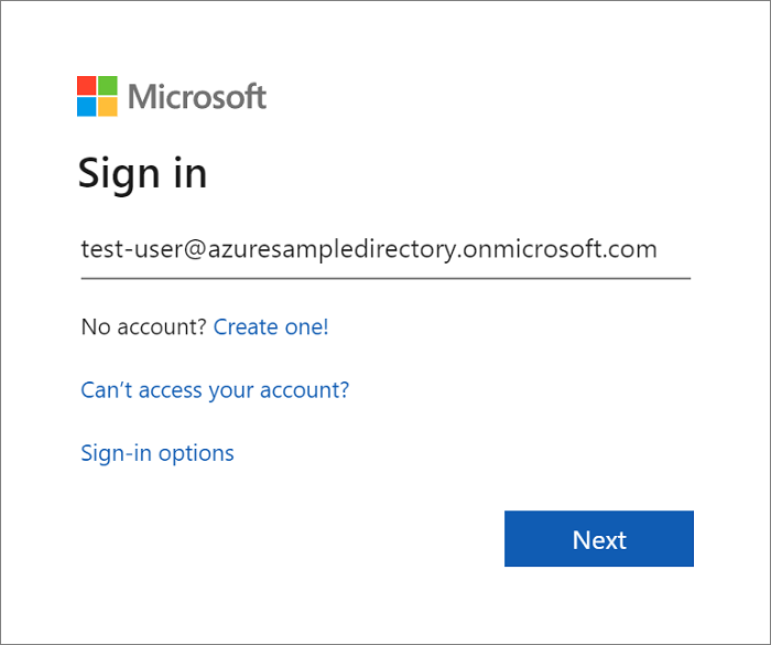 Captura de pantalla de la página de inicio de sesión de Microsoft Entra de la aplicación web spring.
