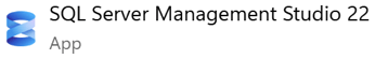 Captura de pantalla del icono de la aplicación SQL Server Management Studio en los resultados de búsqueda de Windows.