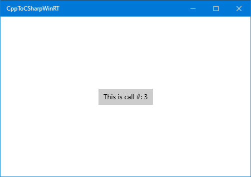 Captura de pantalla de Windows invocando un componente de C# con C++/WinRT