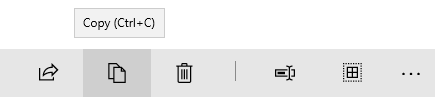 Captura de pantalla de un atajo de teclado en una información sobre herramientas.