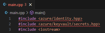 {Screenshot di C++ include istruzioni di VS Code con righe ondulate di errore rosso sotto.}