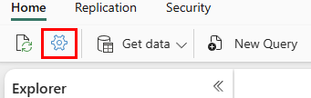 La screenshot mostra il pulsante Impostazioni nella barra degli strumenti.