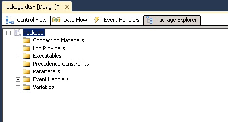 Schermata della scheda Package Explorer