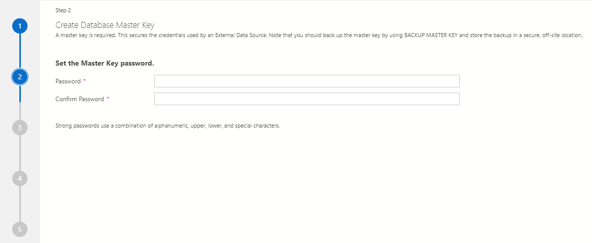 Creare una chiave master del database