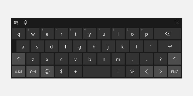 tastiera touch Windows per la formula