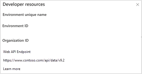 開発者リソースで Web API エンドポイントを検索する方法を示すスクリーンショット。