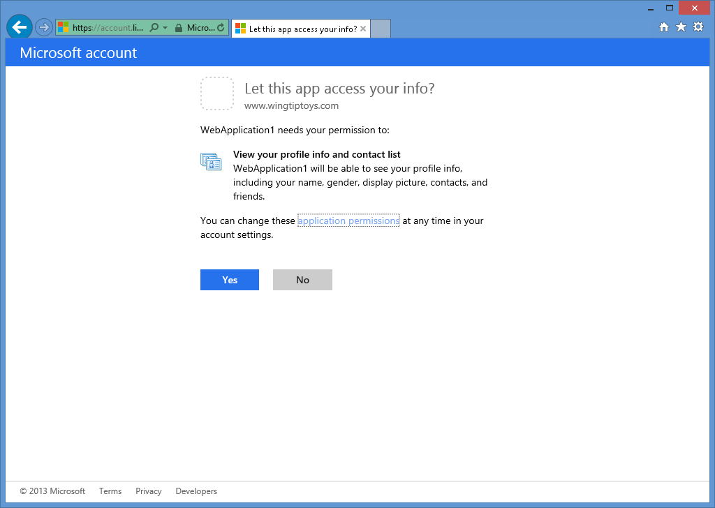 Microsoft 権限の画像